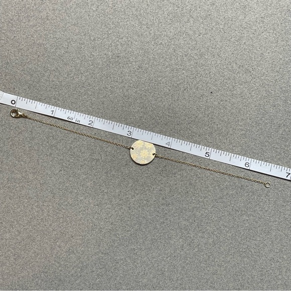 Handmade Bracelet | Circular Hand Stamped Daisies | 14k Gold Filled - Picture 4 of 4